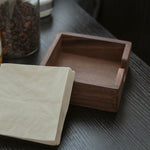 Open Top Solid Black Walnut Tissue Box