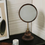 Orbit Solid Walnut Tabletop Mirror