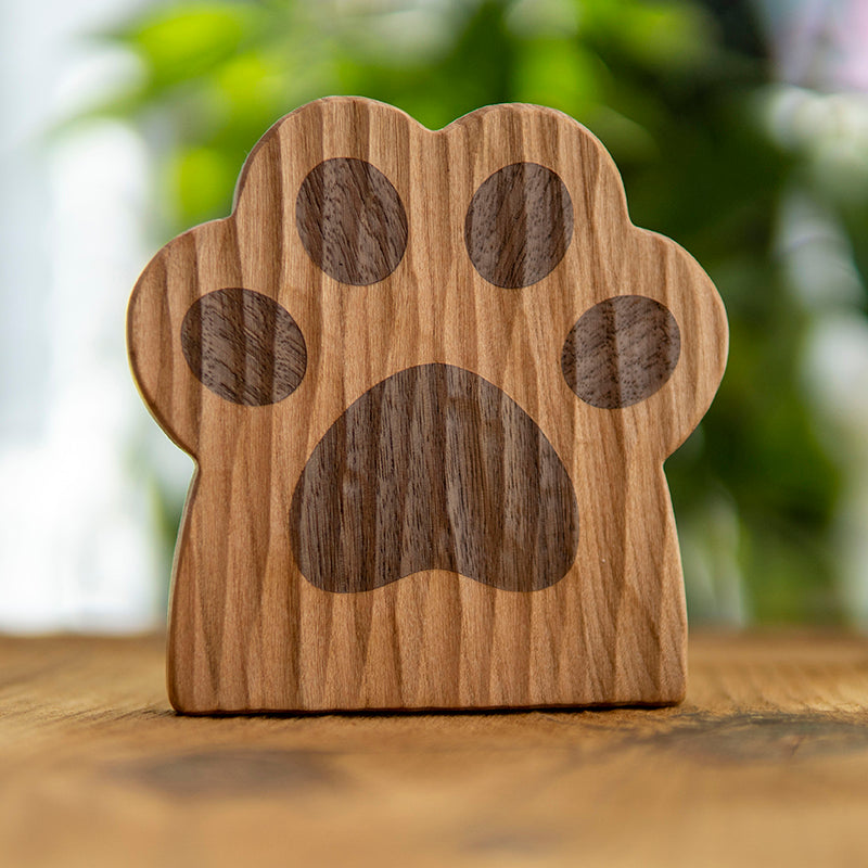 Paw shaped wooden coasters for coffee table and dining use