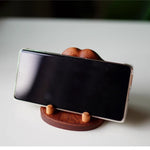Pawprint wooden phone holder made from natural solid wood