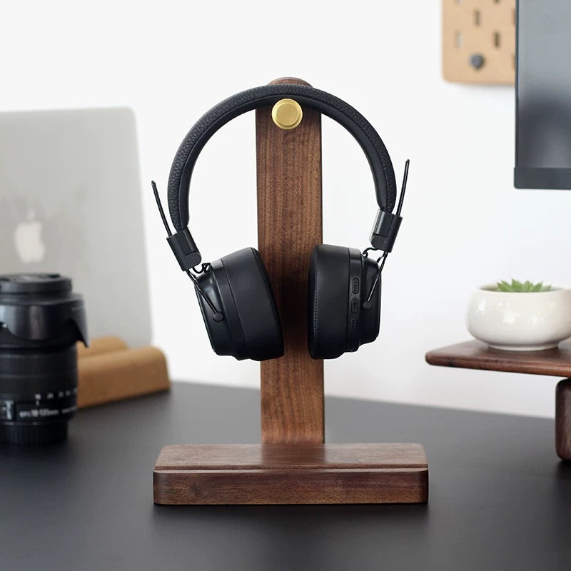 Pillar Solid Walnut Headphone Stand