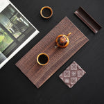 Pinstripe Solid Walnut Tea Tray
