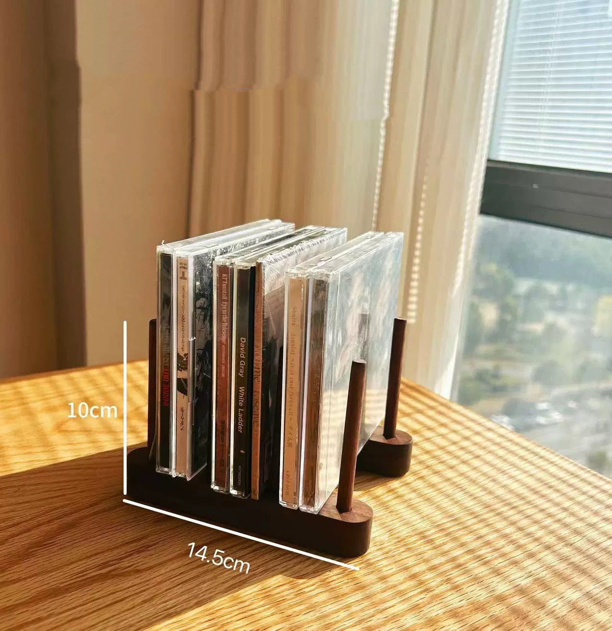 Playlist wooden CD holder made from natural solid wood