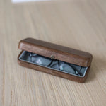 Portable solid wood glasses box for home and travel use