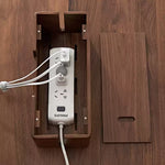 Power House Solid Black Walnut Power Strip Organizer Box