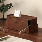 Premium black walnut desk accessory with functional design