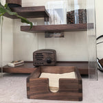 Premium black walnut tissue box with modern open design