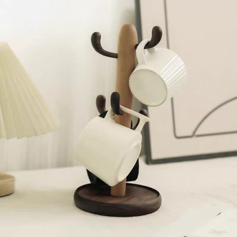 Premium solid wood drink holder with elegant texture