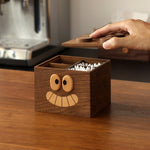 Premium solid wood tissue holder with elegant natural texture