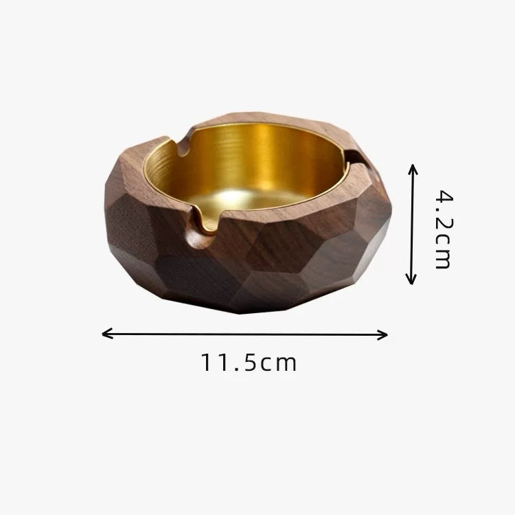 Premium walnut ashtray with elegant natural texture