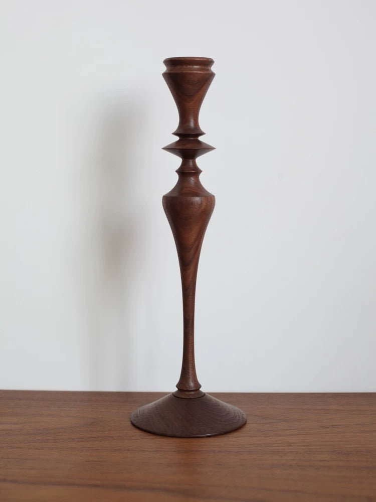 Premium walnut candle holder for modern home decor