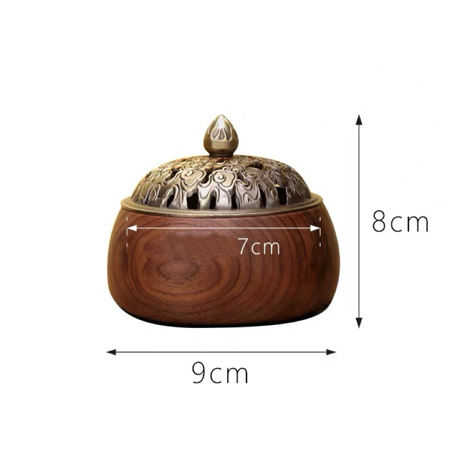 Premium walnut incense accessory with natural texture