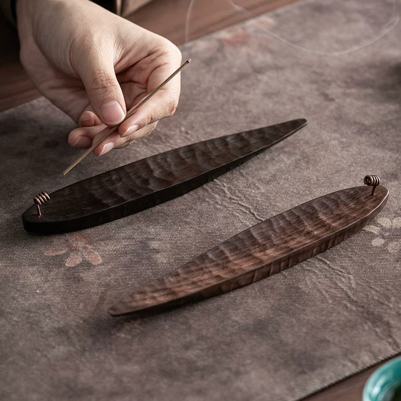 Premium walnut incense stand for aromatherapy and home decor