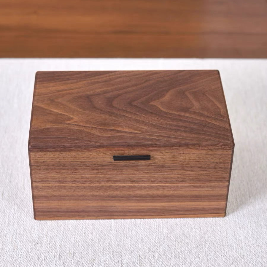 Premium walnut keepsake box with multiple sections