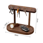 Premium walnut key tray for home organization