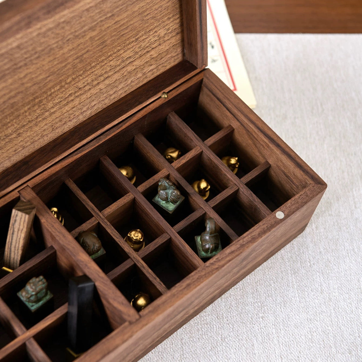 Premium walnut storage container with elegant natural texture