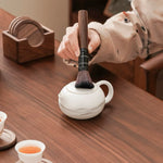 Premium walnut tea ceremony set with elegant natural texture
