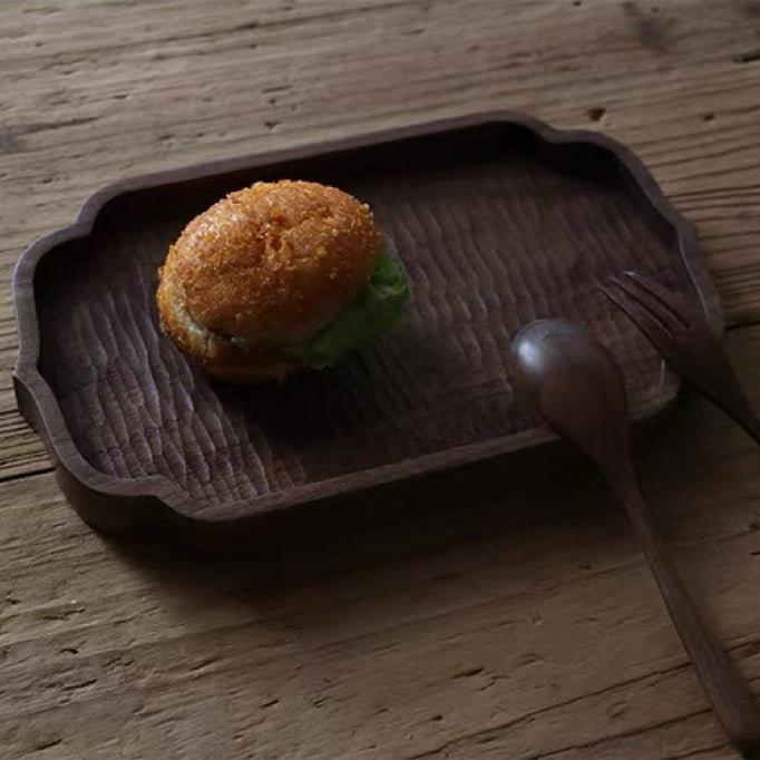 Premium walnut tray with elegant natural texture