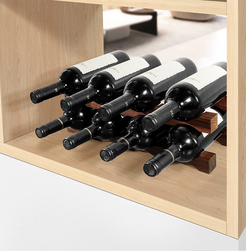 Premium walnut wine rack with elegant natural texture