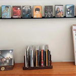 Premium wooden CD display stand with elegant natural texture