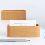 Premium wooden card stand for organized desk setup