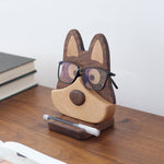 Puppy Solid Wood Eyeglass Holder & Phone Stand