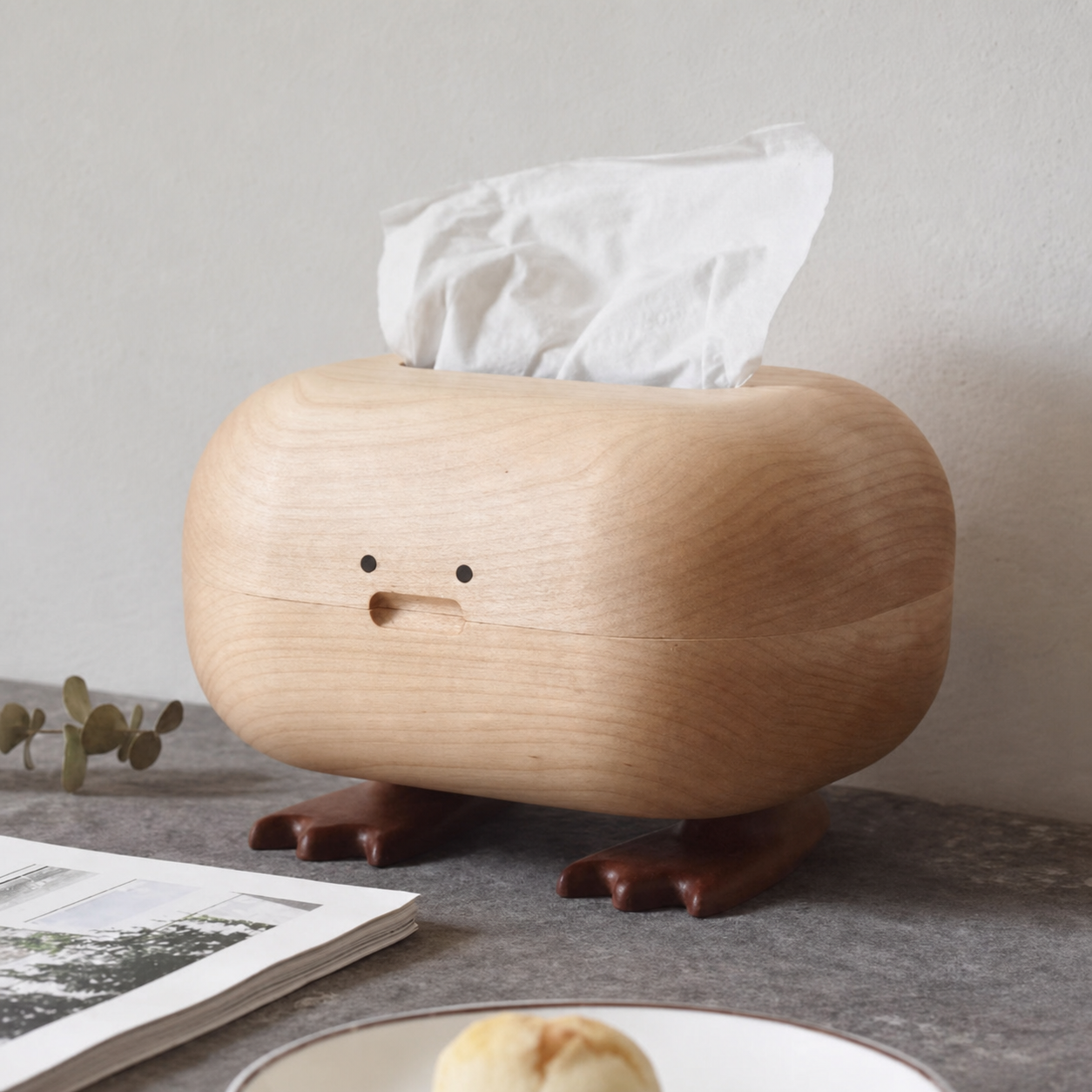 Quack Solid Wood Tissue Box