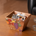Rosewood storage basket with functional and decorative appeal
