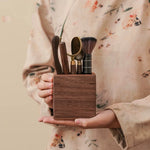 Set of 6 solid walnut tea accessories for serving moments