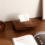 Sleek wooden tissue box made from natural walnut wood
