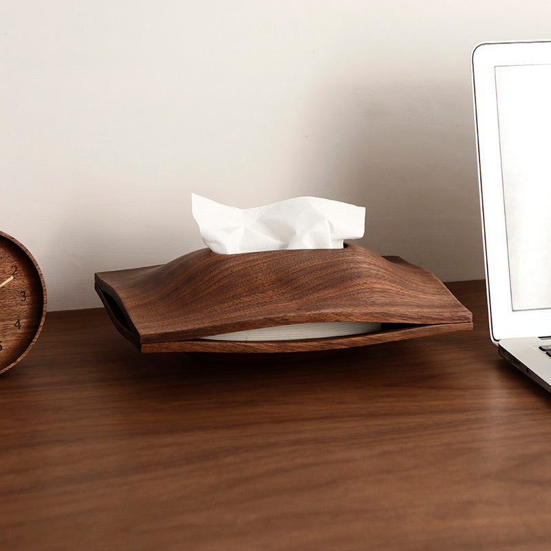 Sleeky Solid Walnut Tissue Box
