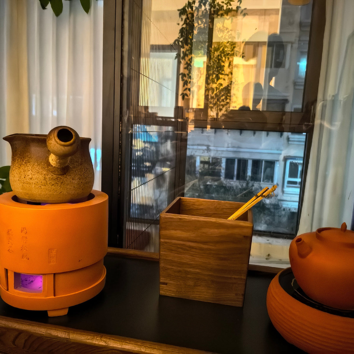 Small wooden trash can for office and workspace use