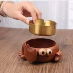 Snappy wooden ashtray made from natural solid wood