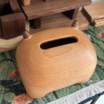 Solid beech tissue holder with playful animal inspired shape