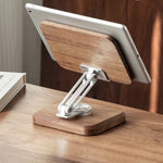 Solid walnut 360° adjustable phone and tablet stand