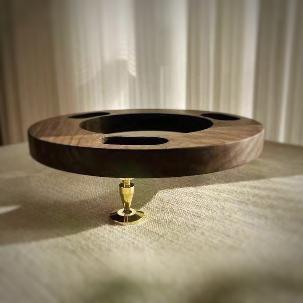 Solid walnut audio stand for Harman Kardon speakers