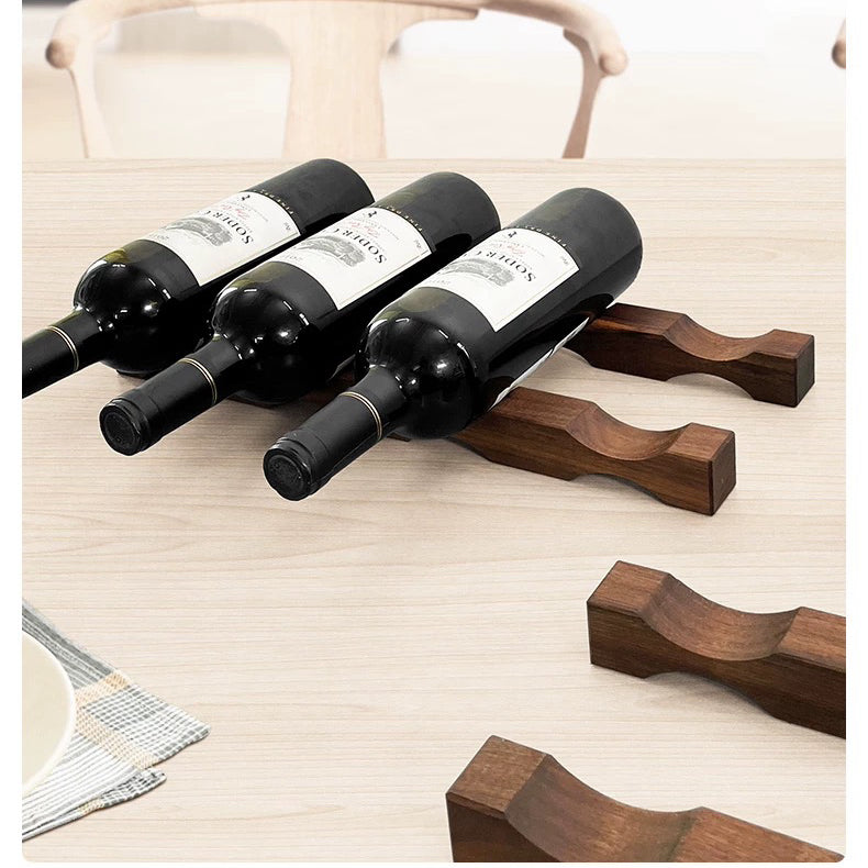 Solid walnut bottle holder with 2 rails included
