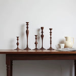 Solid walnut candle holder with minimalist design