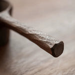 Solid walnut coffee scoop for measuring coffee beans and grounds