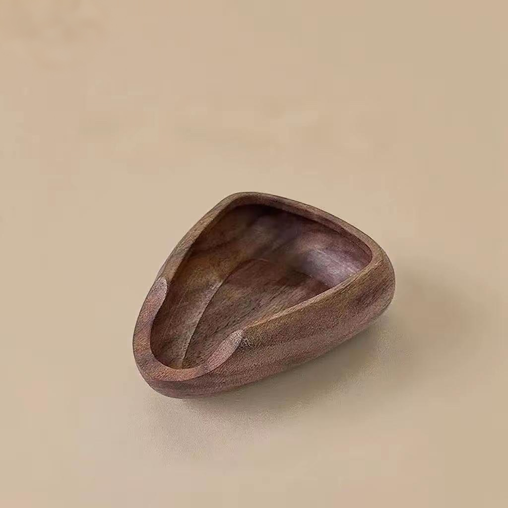 Solid walnut coffee weighing tray with minimalist design