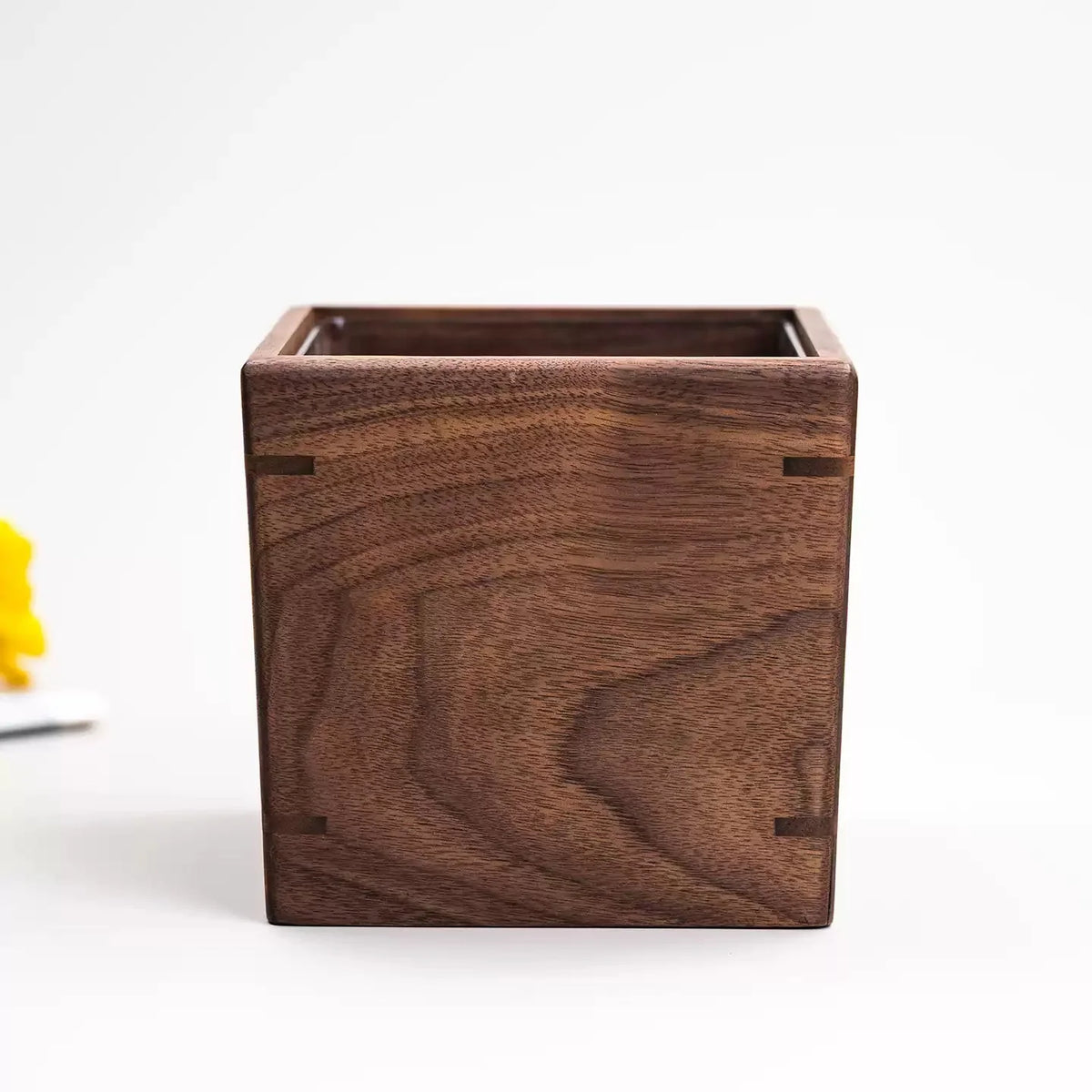 Solid walnut desk bin made from natural walnut wood