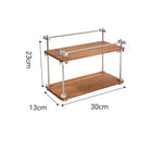 Solid walnut desktop organizer with multiple storage levels