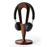Solid walnut headset stand for desk and workspace setup