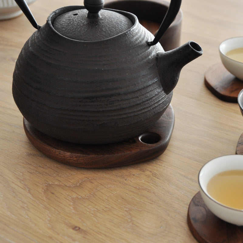 Solid walnut heat resistant trivet for kitchen and dining table