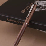 Solid walnut ink pen with smooth wooden barrel finish