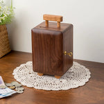 Solid walnut money box for saving coins and small valuables