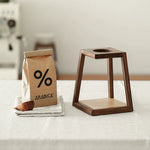 Solid walnut pour-over coffee stand for manual brewing