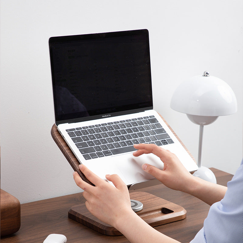 Solid walnut reading stand with adjustable desktop design