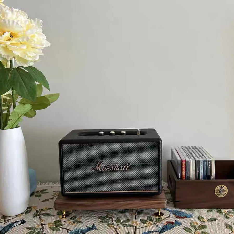 Solid walnut speaker stand for Marshall with low rise design