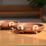 Solid walnut storage tray with cute lamb design